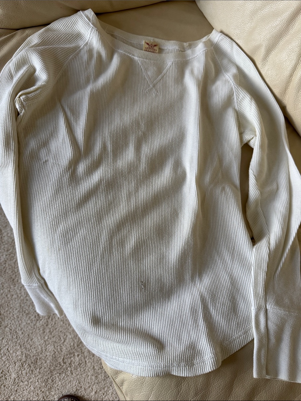 Faded Glory Women’s WhiteCrewneck Thermal Sweater